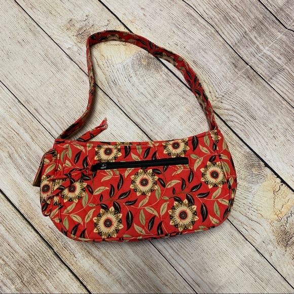 Maggie B Red Patterned Quilted Purse - Picture 2 of 14